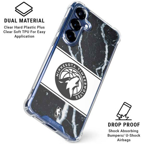 NBA Minnesota Timberwolves Marble Galaxy S25 Clear Case