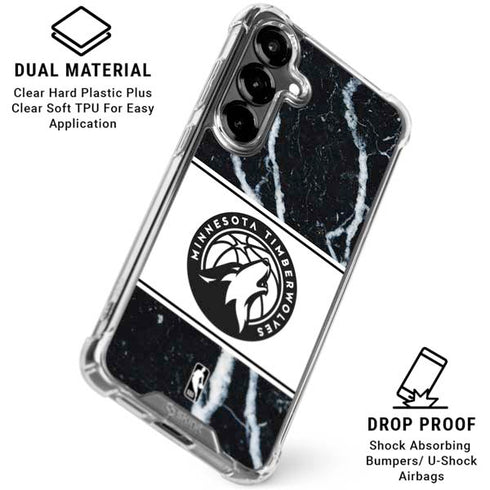 NBA Minnesota Timberwolves Marble Galaxy S26 Plus Clear Case