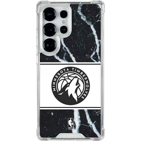NBA Minnesota Timberwolves Marble Galaxy S26 Ultra Clear Case