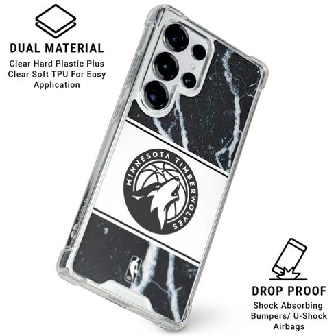 NBA Minnesota Timberwolves Marble Galaxy S26 Ultra Clear Case