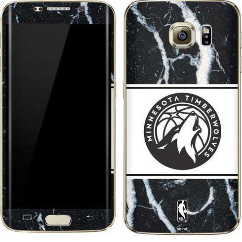 NBA Minnesota Timberwolves Marble Galaxy S7 Edge Skin
