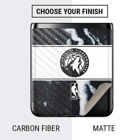 NBA Minnesota Timberwolves Marble Galaxy Z Flip Skin