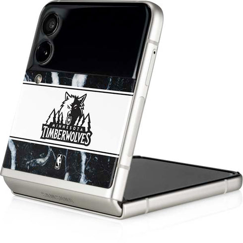 NBA Minnesota Timberwolves Marble Galaxy Z Flip4 5G Skin