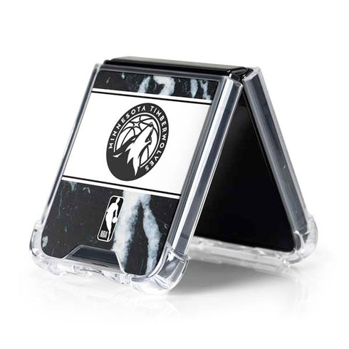 NBA Minnesota Timberwolves Marble Galaxy Z Flip5 5G Clear Case