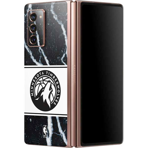 NBA Minnesota Timberwolves Marble Galaxy Z Fold2 5G Skin