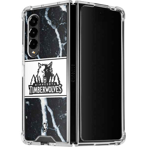 NBA Minnesota Timberwolves Marble Galaxy Z Fold4 5G Clear Case