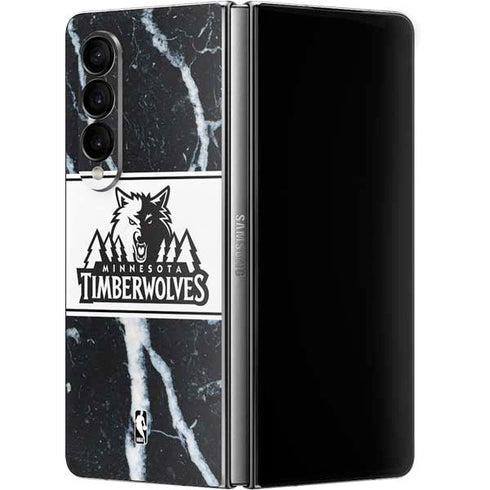 NBA Minnesota Timberwolves Marble Galaxy Z Fold4 5G Skin