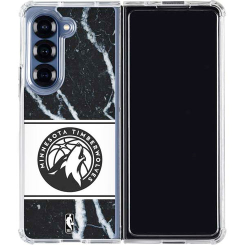 NBA Minnesota Timberwolves Marble Galaxy Z Fold6 Clear Case