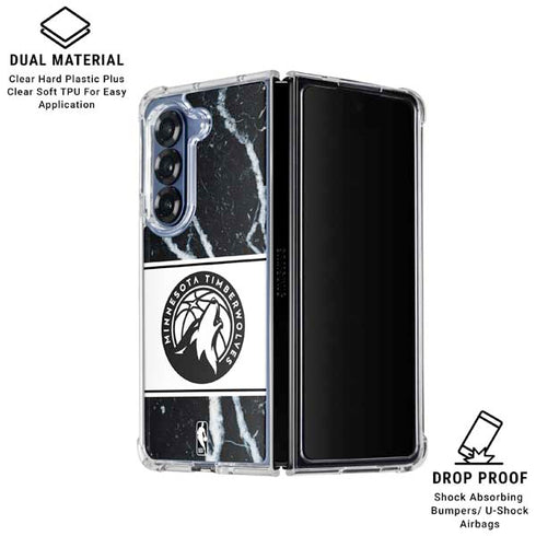 NBA Minnesota Timberwolves Marble Galaxy Z Fold6 Clear Case