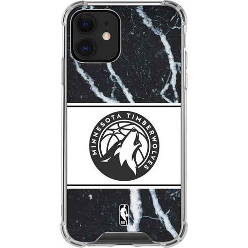 NBA Minnesota Timberwolves Marble iPhone 12 Clear Case