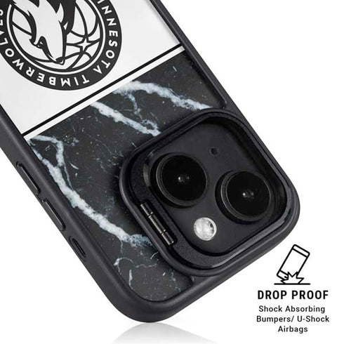 NBA Minnesota Timberwolves Marble iPhone 14 Plus Kickstand Case