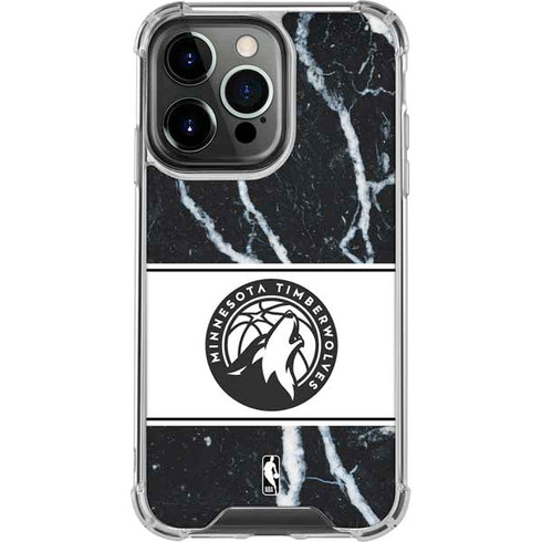 NBA Minnesota Timberwolves Marble iPhone 14 Pro Clear Case