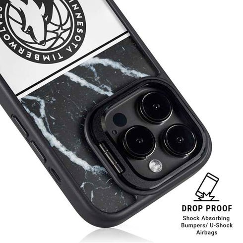 NBA Minnesota Timberwolves Marble iPhone 14 Pro Kickstand Case