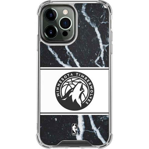 NBA Minnesota Timberwolves Marble iPhone 14 Pro Max Clear Case