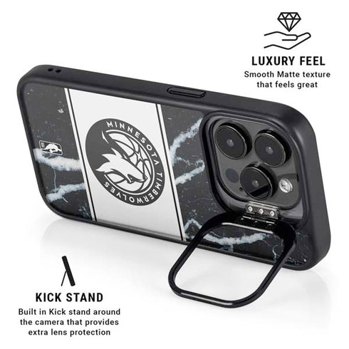NBA Minnesota Timberwolves Marble iPhone 14 Pro Max Kickstand Case