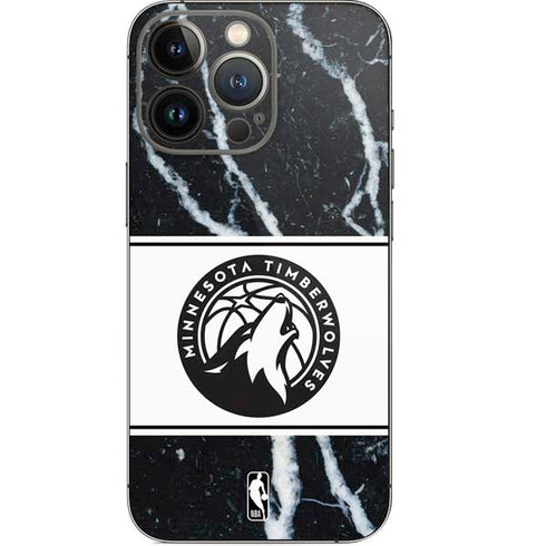 NBA Minnesota Timberwolves Marble iPhone 14 Pro Skin