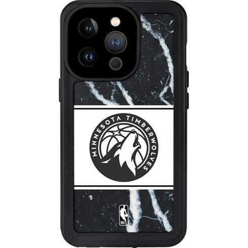NBA Minnesota Timberwolves Marble iPhone 14 Pro Waterproof Case