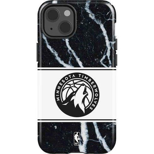 NBA Minnesota Timberwolves Marble iPhone 15 Plus Impact Case