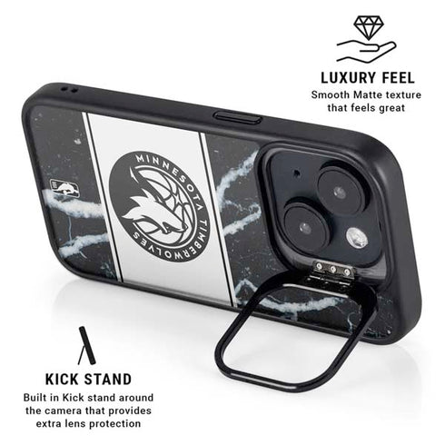 NBA Minnesota Timberwolves Marble iPhone 15 Plus Kickstand Case