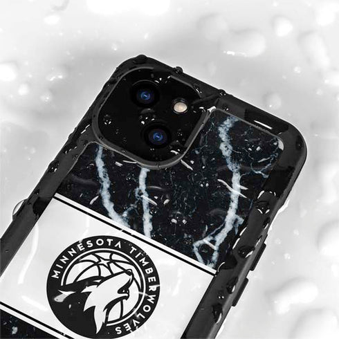 NBA Minnesota Timberwolves Marble iPhone 15 Plus Waterproof Case