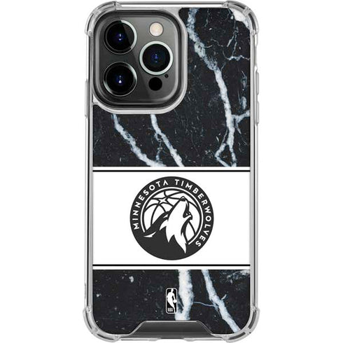 NBA Minnesota Timberwolves Marble iPhone 15 Pro Clear Case
