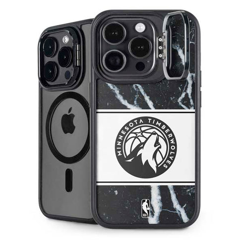 NBA Minnesota Timberwolves Marble iPhone 15 Pro Kickstand Case