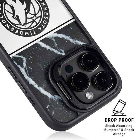 NBA Minnesota Timberwolves Marble iPhone 15 Pro Kickstand Case