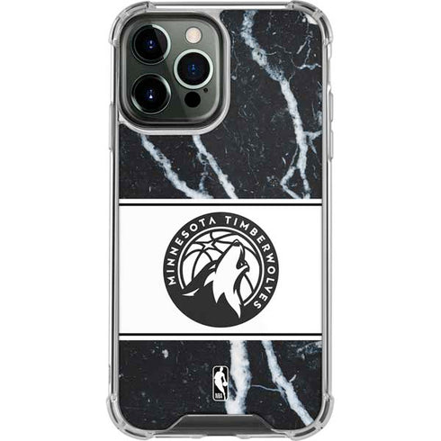NBA Minnesota Timberwolves Marble iPhone 15 Pro Max Clear Case