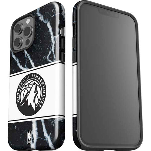 NBA Minnesota Timberwolves Marble iPhone 15 Pro Max Impact Case