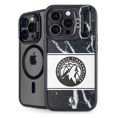 NBA Minnesota Timberwolves Marble iPhone 15 Pro Max Kickstand Case