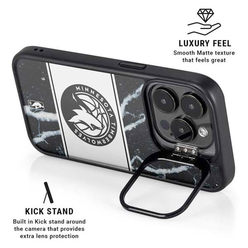 NBA Minnesota Timberwolves Marble iPhone 15 Pro Max Kickstand Case
