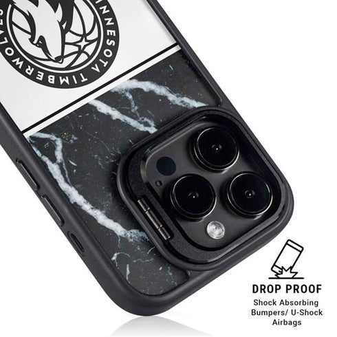 NBA Minnesota Timberwolves Marble iPhone 15 Pro Max Kickstand Case