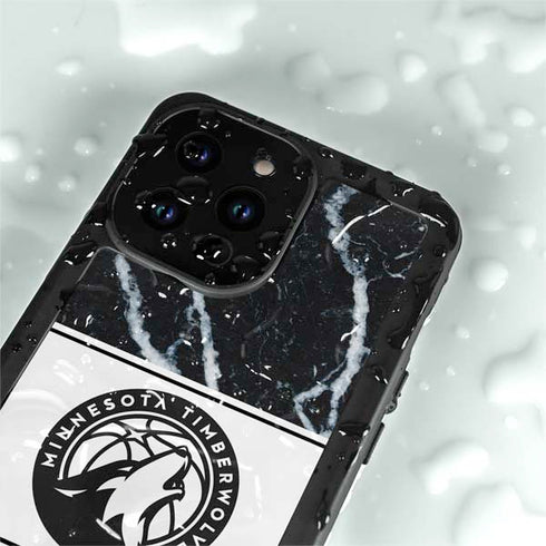 NBA Minnesota Timberwolves Marble iPhone 15 Pro Waterproof Case