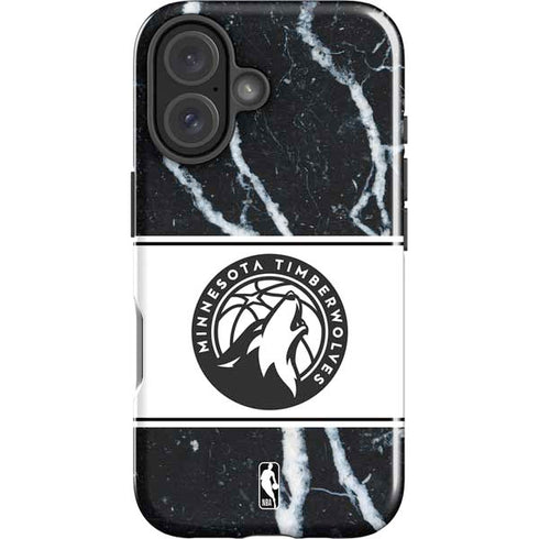 NBA Minnesota Timberwolves Marble iPhone 16 Impact Case