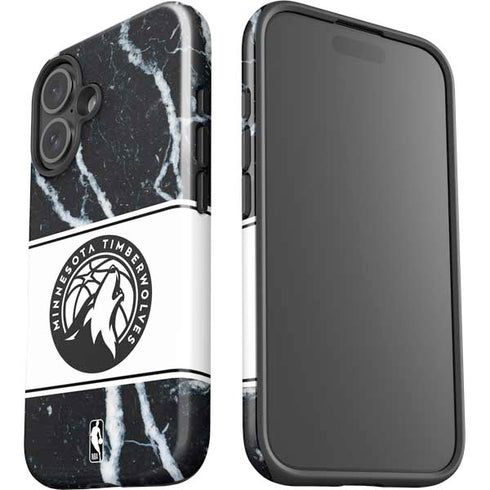 NBA Minnesota Timberwolves Marble iPhone 16 Impact Case