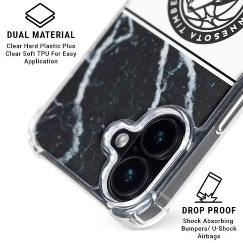 NBA Minnesota Timberwolves Marble iPhone 16 MagSafe Case
