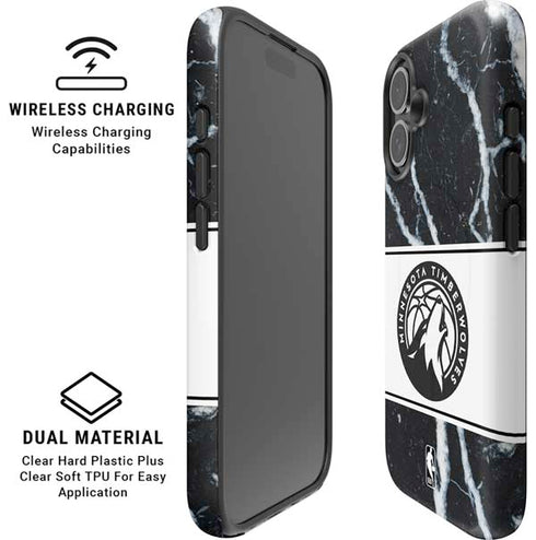 NBA Minnesota Timberwolves Marble iPhone 16 Magsafe Impact Case