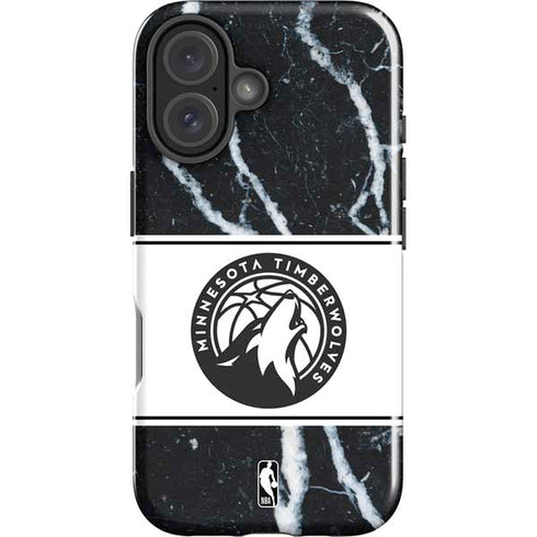 NBA Minnesota Timberwolves Marble iPhone 16 Plus Impact Case
