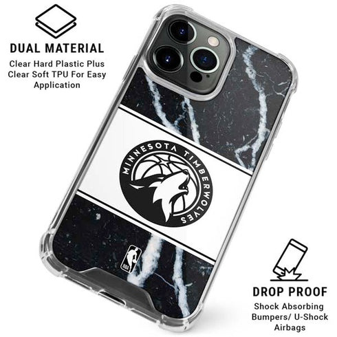 NBA Minnesota Timberwolves Marble iPhone 16 Pro Max Clear Case