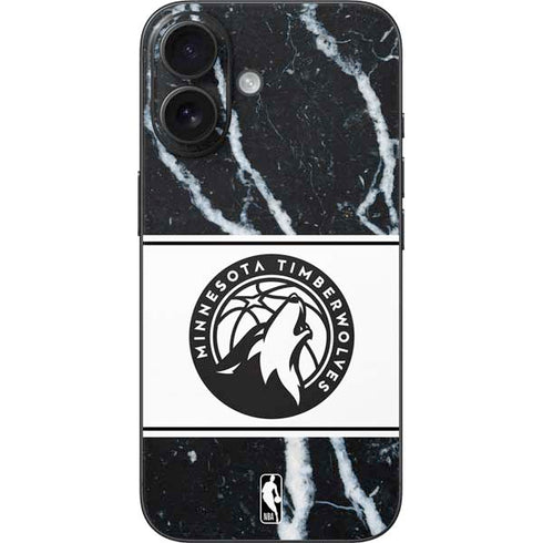 NBA Minnesota Timberwolves Marble iPhone 16 Skin