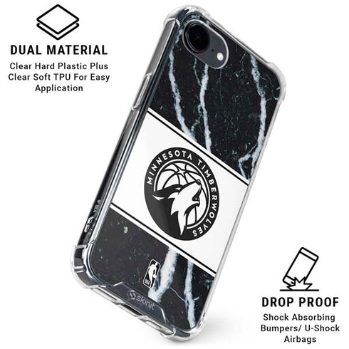 NBA Minnesota Timberwolves Marble iPhone 16e Clear Case