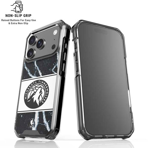 NBA Minnesota Timberwolves Marble iPhone 18 Pro Clear Case