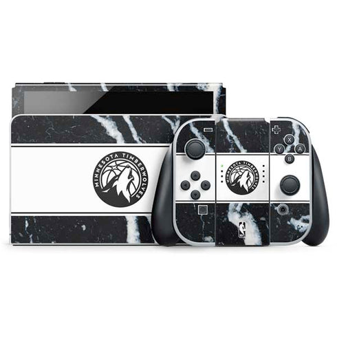NBA Minnesota Timberwolves Marble Nintendo Switch OLED (2021) Skin