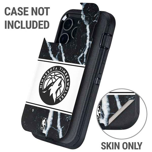 NBA Minnesota Timberwolves Marble Otterbox Defender iPhone Skin