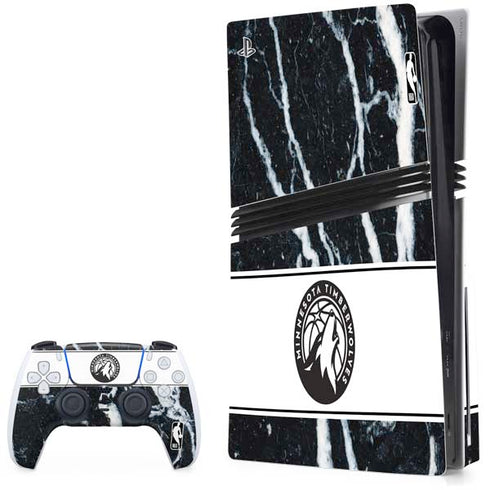 NBA Minnesota Timberwolves Marble PS5 Pro Disk Bundle Skin