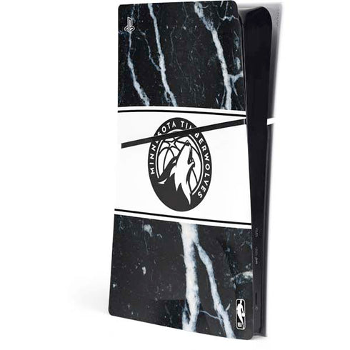 NBA Minnesota Timberwolves Marble PS5 Slim Digital Edition Console Skin