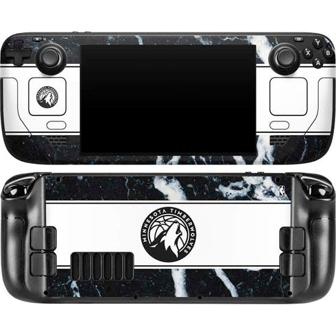 NBA Minnesota Timberwolves Marble Steam Deck Handheld Gaming Computer OLED Skin