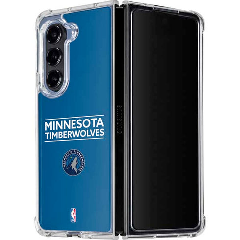 NBA Minnesota Timberwolves Standard - Blue Galaxy Z Fold5 5G Clear Case
