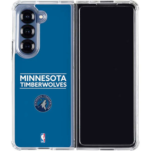 NBA Minnesota Timberwolves Standard - Blue Galaxy Z Fold6 Clear Case