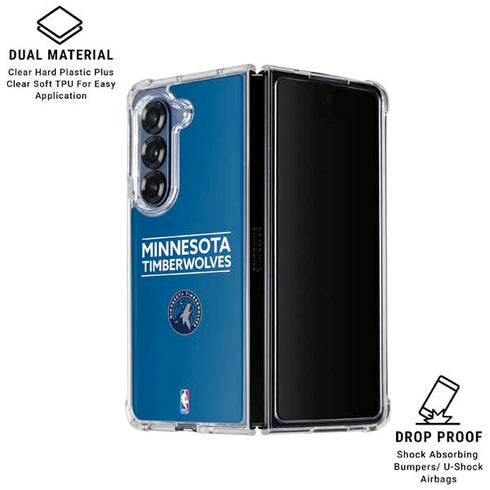NBA Minnesota Timberwolves Standard - Blue Galaxy Z Fold6 Clear Case